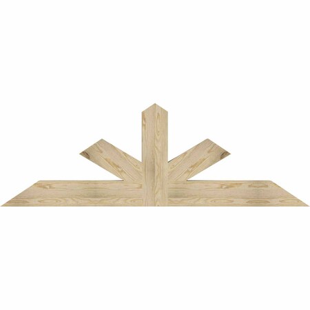 Ekena Millwork Saratoga Rough Sawn Timber Gable Bracket, Douglas Fir, 72"W x 24"H x 4"D x 6"F, 8/12 Pitch GBW072X24X0406SAR00RDF